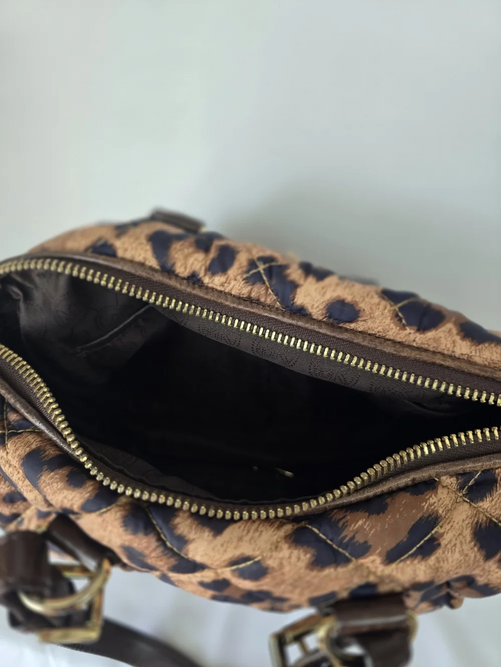 Michael Kors Leopard Print Satchel - Brown and Black
